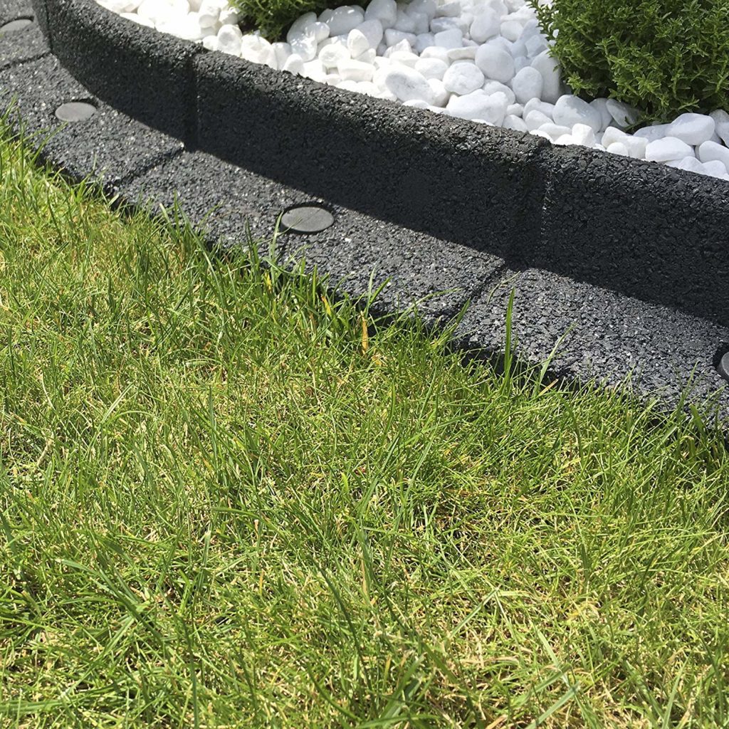 EasyEdge Garden Edging Rubber Garden Bed Border Granite Grey