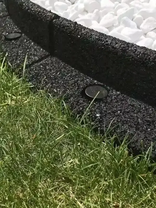 Enviro Blocks Midnight Black garden edging, bringing a touch of sophistication to your outdoor living area